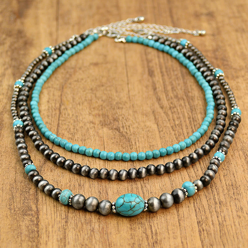 Olivenorma Navajo Style Turquoise Layered Necklace - Style-1 - image 3