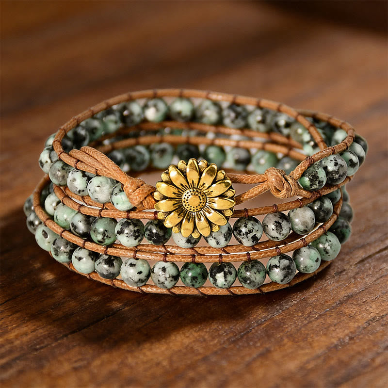 Olivenorma Multi-Style Bohemian Handwoven Wrap Bracelet - African Turquoise - image 4