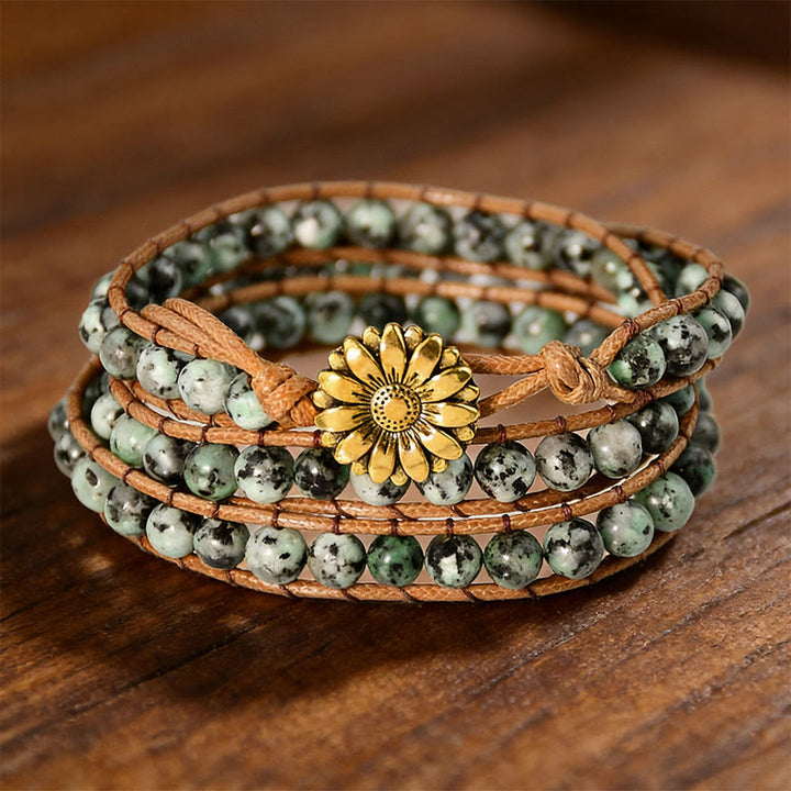 Olivenorma Multi-Style Bohemian Handwoven Wrap Bracelet - African Turquoise - image 4