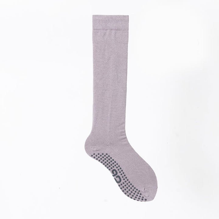 Olivenorma Solid Color Calf-Length Non-Slip Grip Pilates Barre Fitness Socks with Breathable Cotton Comfort Support Yoga Socks - Lotus Gray Purple - 10 Pairs - image 18