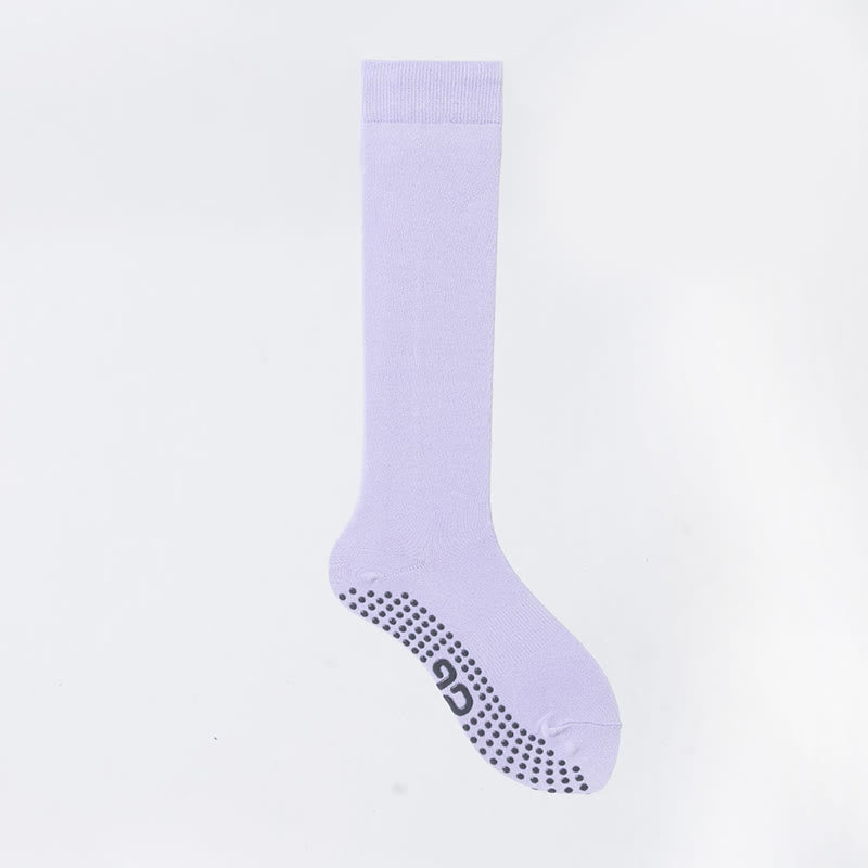 Olivenorma Solid Color Calf-Length Non-Slip Grip Pilates Barre Fitness Socks with Breathable Cotton Comfort Support Yoga Socks - Lilac - 10 Pairs - image 10