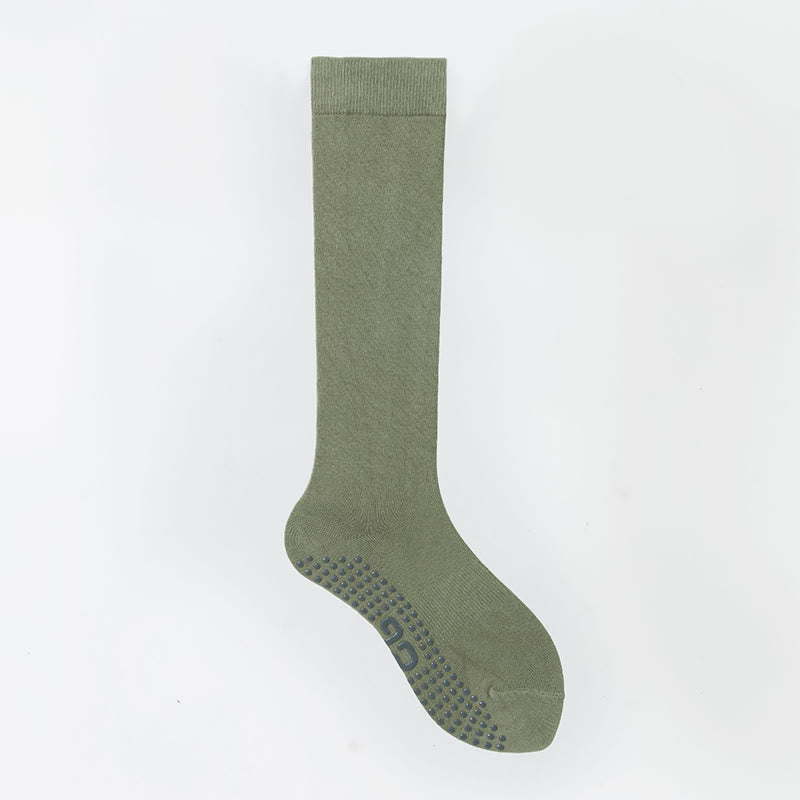 Olivenorma Solid Color Calf-Length Non-Slip Grip Pilates Barre Fitness Socks with Breathable Cotton Comfort Support Yoga Socks - Matcha Green - 10 Pairs - image 34