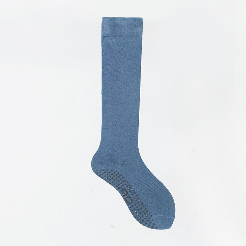 Olivenorma Solid Color Calf-Length Non-Slip Grip Pilates Barre Fitness Socks with Breathable Cotton Comfort Support Yoga Socks - Haze Blue - 10 Pairs - image 14