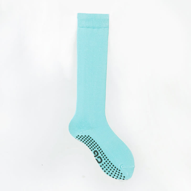Olivenorma Solid Color Calf-Length Non-Slip Grip Pilates Barre Fitness Socks with Breathable Cotton Comfort Support Yoga Socks - Cozy Blue - 10 Pairs - image 11