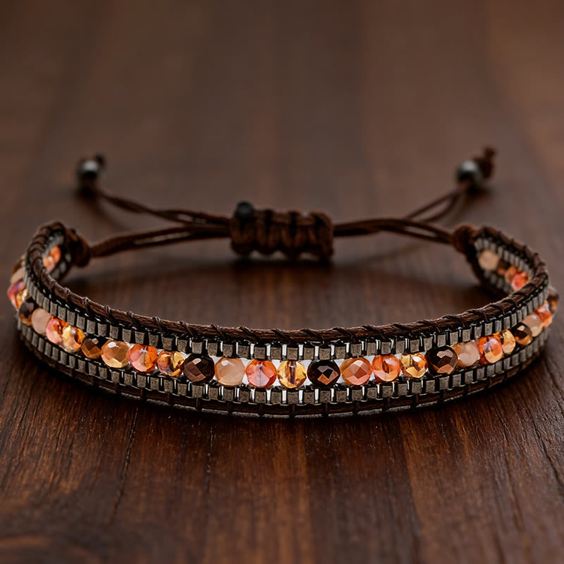 Olivenorma Colorful Crystal Beaded Multi-Layer Woven Wrap Bracelet - Style-5 - image 5