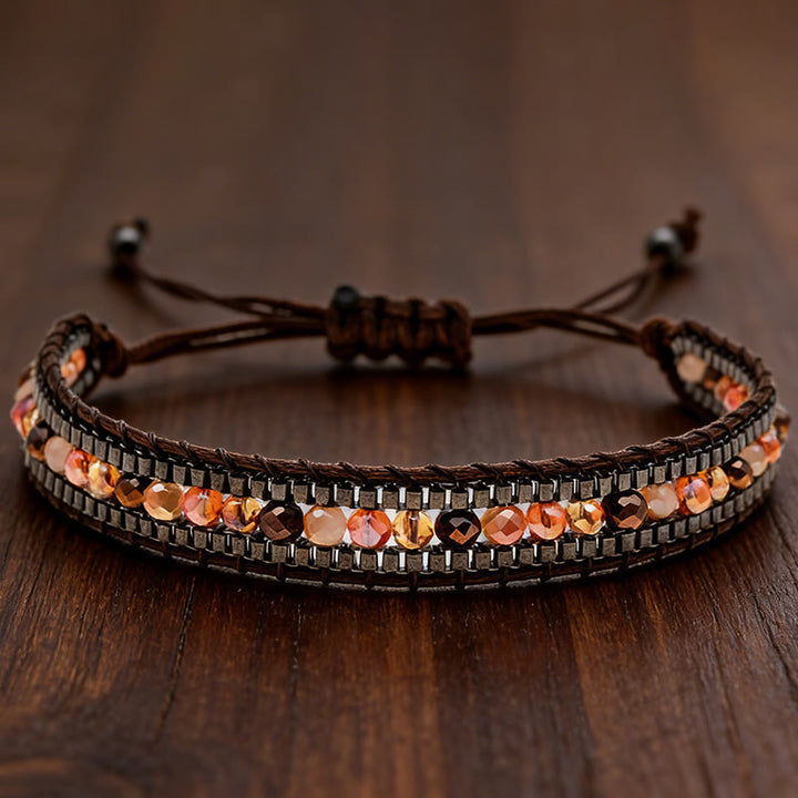 Olivenorma Colorful Crystal Beaded Multi-Layer Woven Wrap Bracelet - Style-5 - image 5