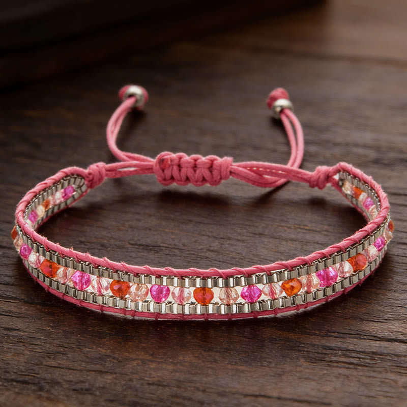 Olivenorma Colorful Crystal Beaded Multi-Layer Woven Wrap Bracelet - Style-7 - image 7