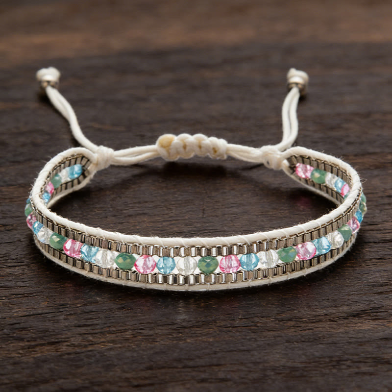 Olivenorma Colorful Crystal Beaded Multi-Layer Woven Wrap Bracelet - Style-4 - image 4