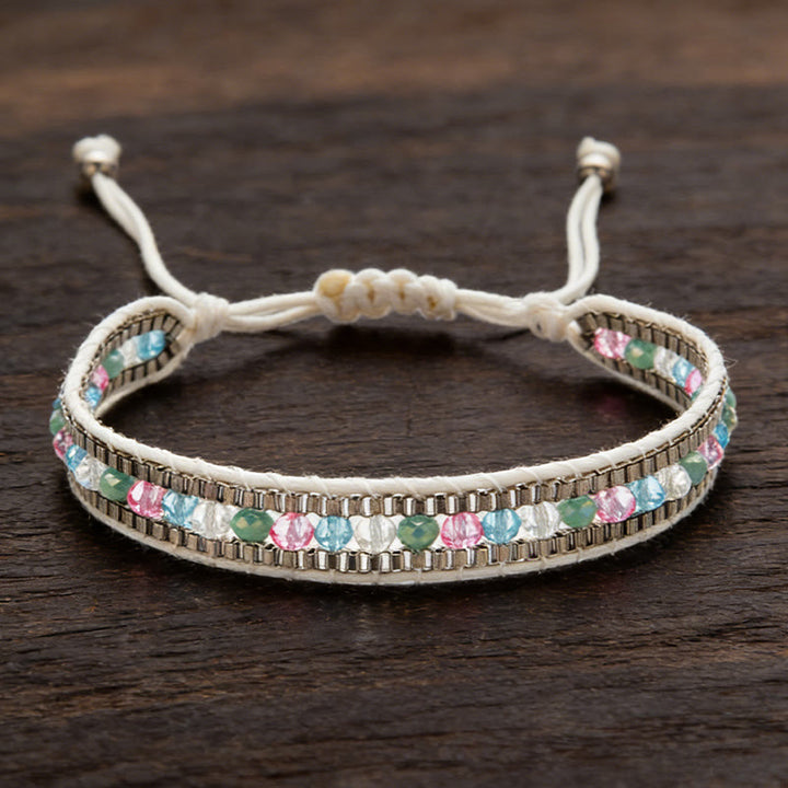 Olivenorma Colorful Crystal Beaded Multi-Layer Woven Wrap Bracelet - Style-4 - image 4