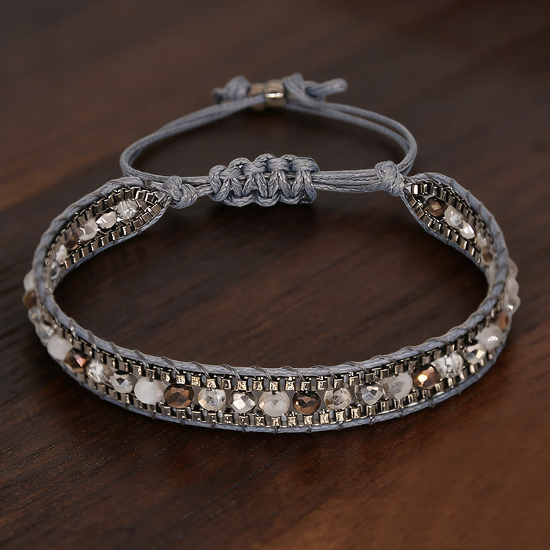 Olivenorma Colorful Crystal Beaded Multi-Layer Woven Wrap Bracelet - Style-3 - image 3