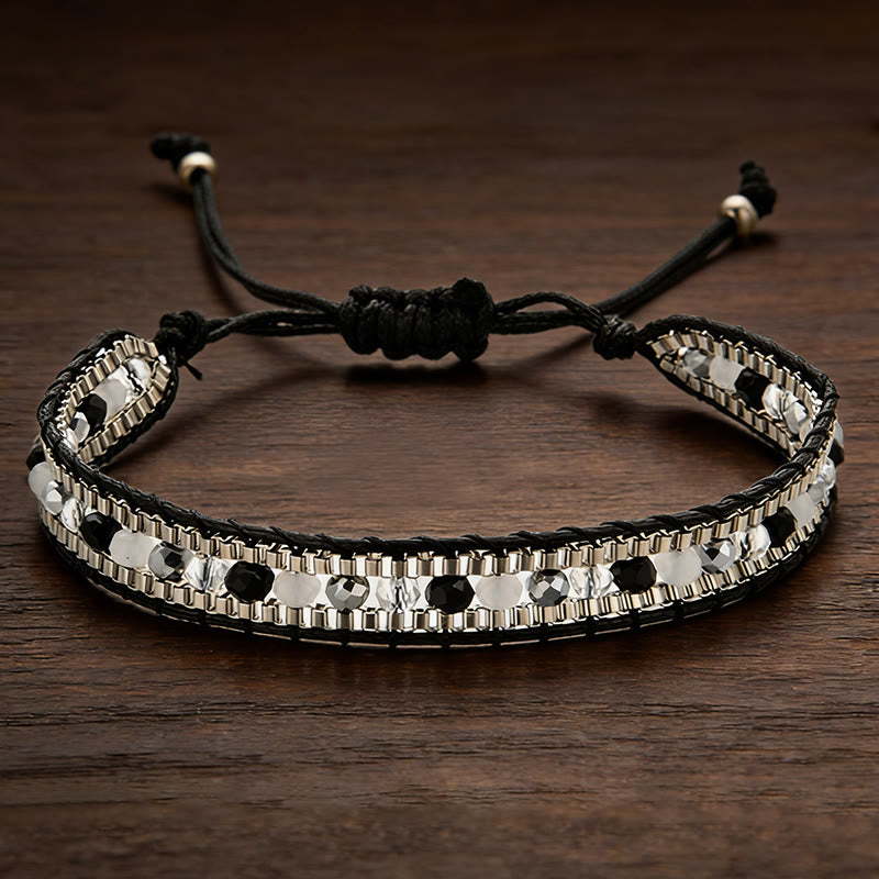 Olivenorma Colorful Crystal Beaded Multi-Layer Woven Wrap Bracelet - Style-8 - image 8