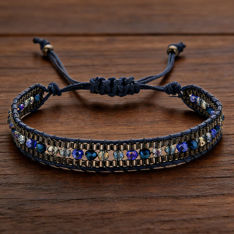 Olivenorma Colorful Crystal Beaded Multi-Layer Woven Wrap Bracelet - Style-9 - image 9