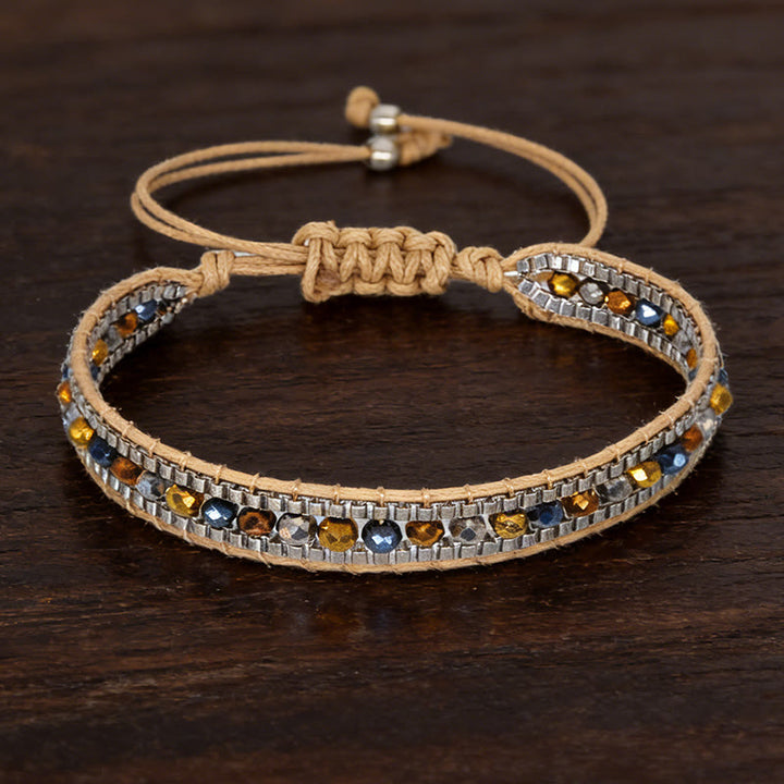 Olivenorma Colorful Crystal Beaded Multi-Layer Woven Wrap Bracelet - Style-2 - image 2