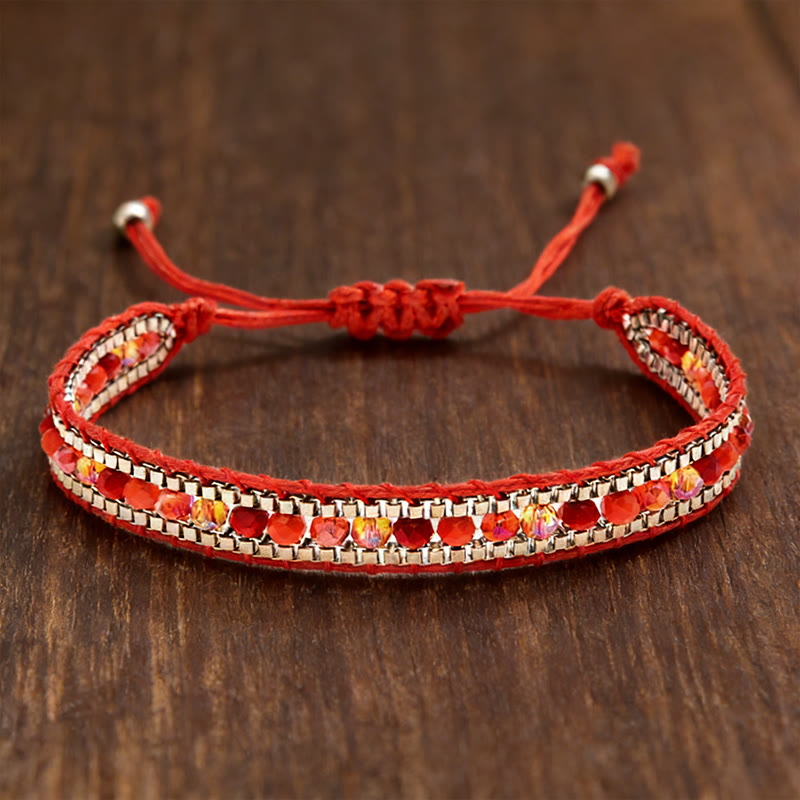 Olivenorma Colorful Crystal Beaded Multi-Layer Woven Wrap Bracelet - Style-6 - image 6