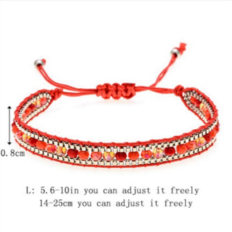 Olivenorma Colorful Crystal Beaded Multi-Layer Woven Wrap Bracelet - image 11