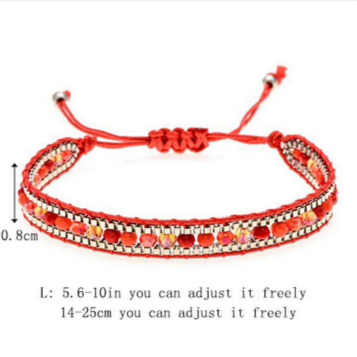 Olivenorma Colorful Crystal Beaded Multi-Layer Woven Wrap Bracelet - image 11