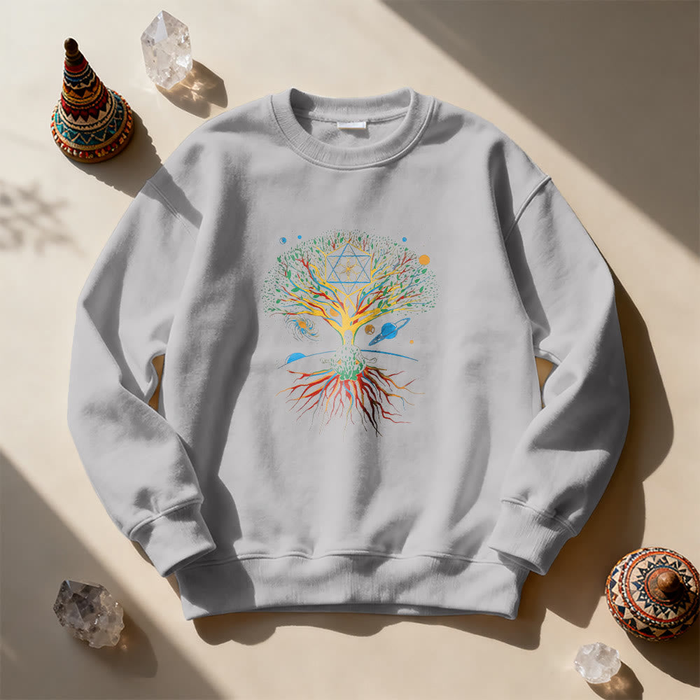 Olivenorma Tree Meditation Universe Spiritual Mindfulness Sweatshirt - image 8