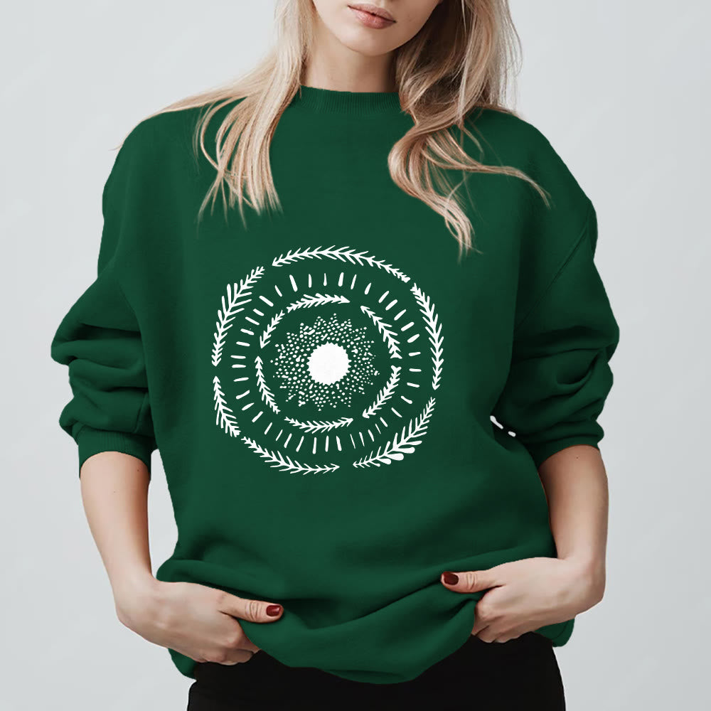 Olivenorma Sun Mandala Yoga Meditation Comfy Sweatshirt - Green - 2XL - image 15