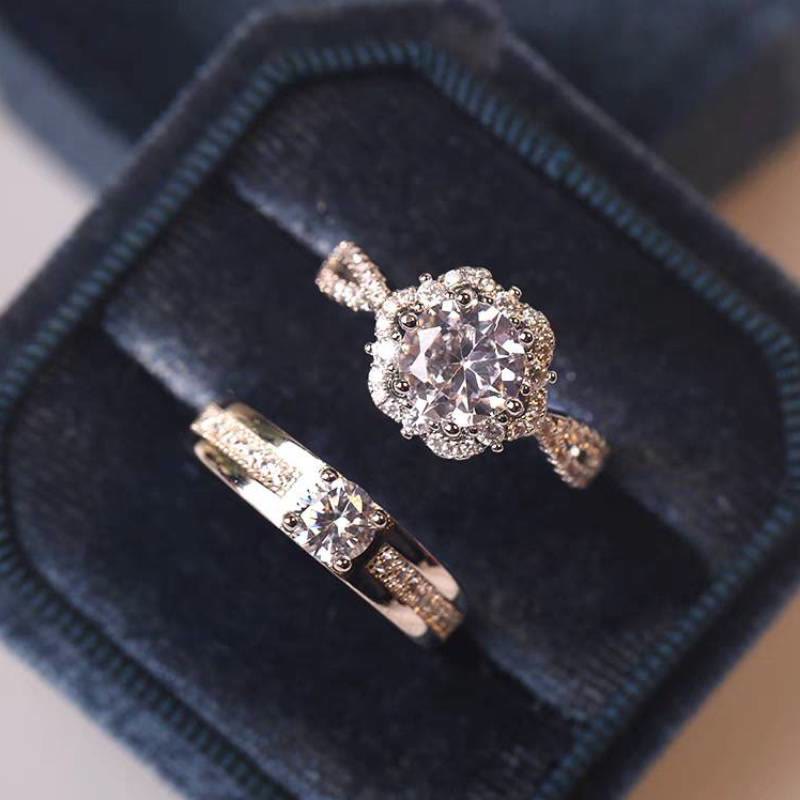 FREE Today: 2Pcs Rose Prince & Princess Engagement Ring Set - image 0