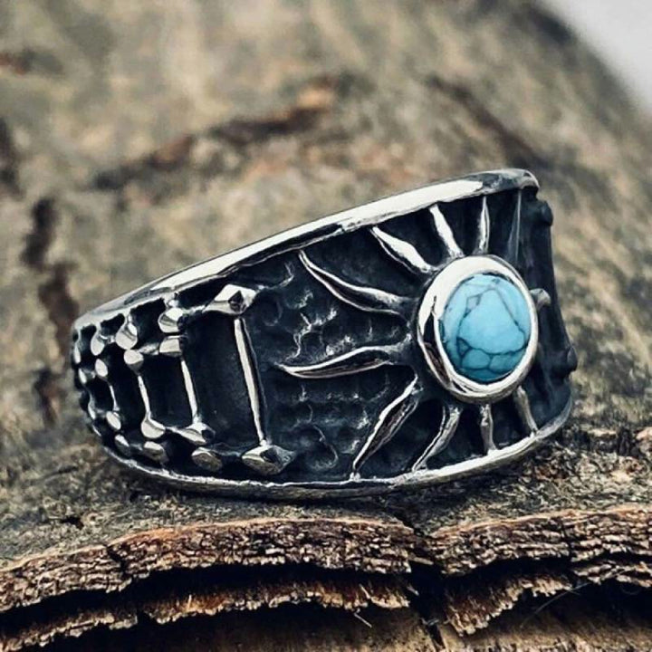 FREE Today: Boho Sun Turquoise Mens Biker Band Ring - image 6