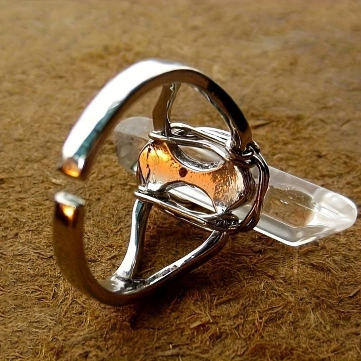 FREE Today: Wire-Wrapped Natural Quartz Crystal Stone Adjustable Vibes & Meditation Ring - image 4