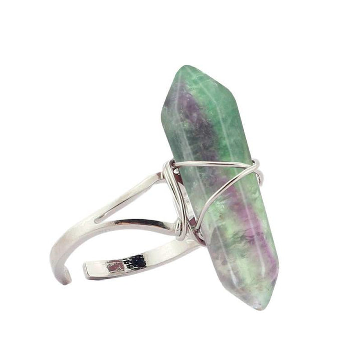 FREE Today: Wire-Wrapped Natural Quartz Crystal Stone Adjustable Vibes & Meditation Ring - Fluorite - image 18