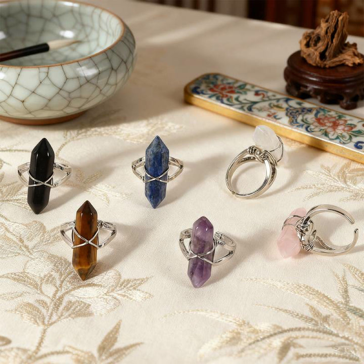 FREE Today: Wire-Wrapped Natural Quartz Crystal Stone Adjustable Vibes & Meditation Ring - image 57