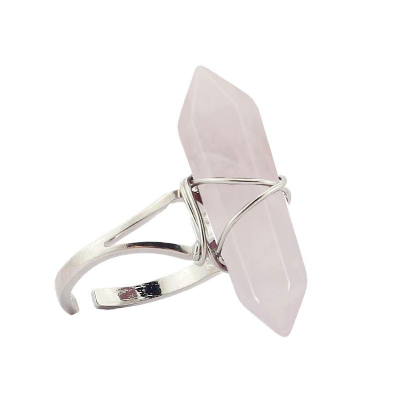 FREE Today: Wire-Wrapped Natural Quartz Crystal Stone Adjustable Vibes & Meditation Ring - Rose Quartz - image 39