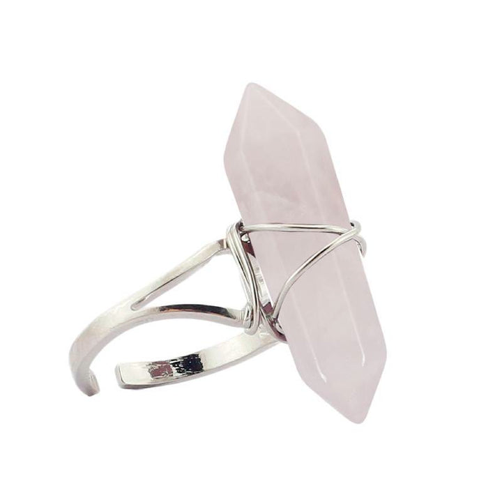 FREE Today: Wire-Wrapped Natural Quartz Crystal Stone Adjustable Vibes & Meditation Ring - Rose Quartz - image 39