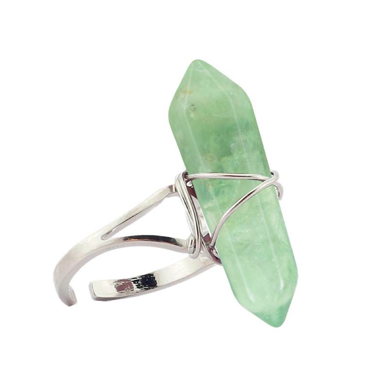 FREE Today: Wire-Wrapped Natural Quartz Crystal Stone Adjustable Vibes & Meditation Ring - Green Fluorite - image 22