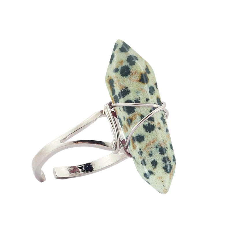 FREE Today: Wire-Wrapped Natural Quartz Crystal Stone Adjustable Vibes & Meditation Ring - Dalmatian Jasper - image 16
