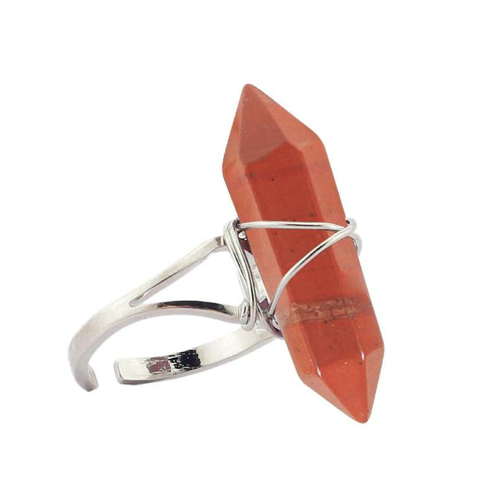 FREE Today: Wire-Wrapped Natural Quartz Crystal Stone Adjustable Vibes & Meditation Ring - Red Jasper - image 35