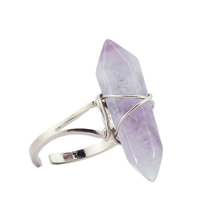 FREE Today: Wire-Wrapped Natural Quartz Crystal Stone Adjustable Vibes & Meditation Ring - Amethyst - image 7