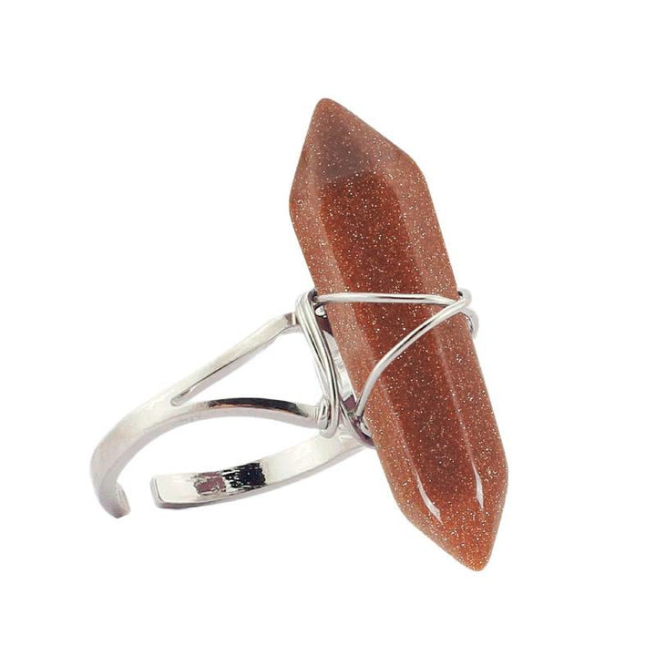 FREE Today: Wire-Wrapped Natural Quartz Crystal Stone Adjustable Vibes & Meditation Ring - Sandstone - image 41