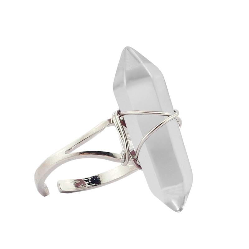 FREE Today: Wire-Wrapped Natural Quartz Crystal Stone Adjustable Vibes & Meditation Ring - Selenite - image 54