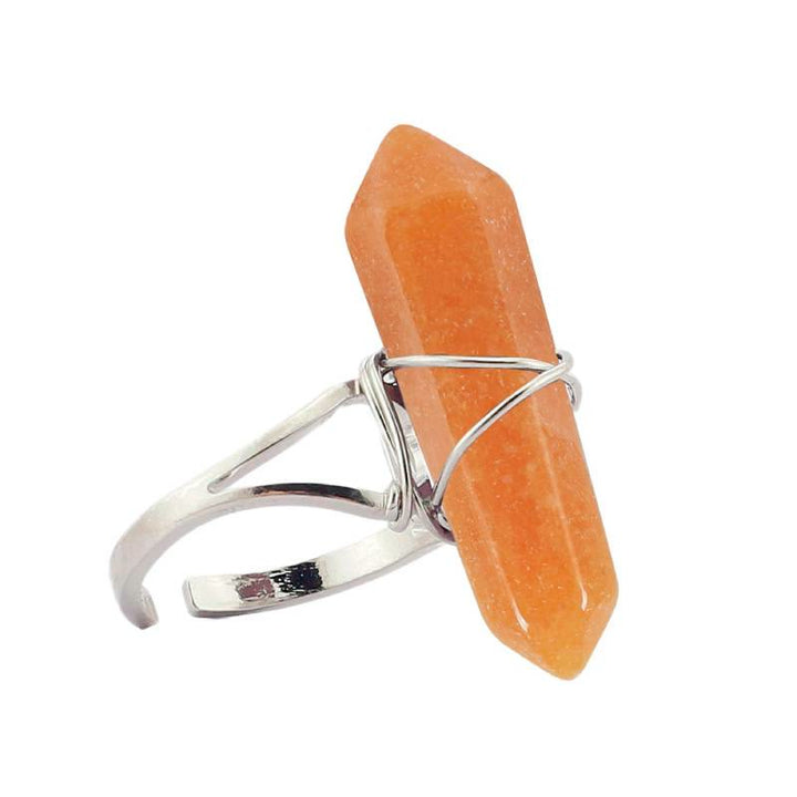 FREE Today: Wire-Wrapped Natural Quartz Crystal Stone Adjustable Vibes & Meditation Ring - Red Aventurine - image 53