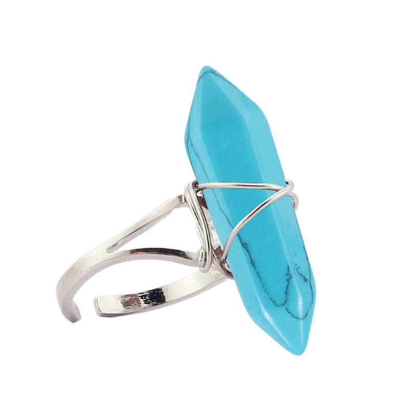 FREE Today: Wire-Wrapped Natural Quartz Crystal Stone Adjustable Vibes & Meditation Ring - Blue Turquoise - image 55