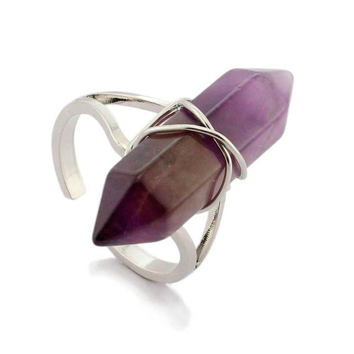 FREE Today: Wire-Wrapped Natural Quartz Crystal Stone Adjustable Vibes & Meditation Ring - image 8