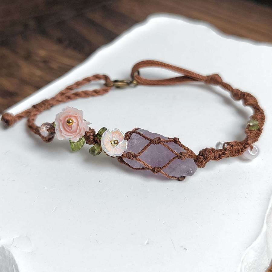 FREE Today: Handmade Bohemian Floral Natural Crystal Bracelet - Amethyst - image 9