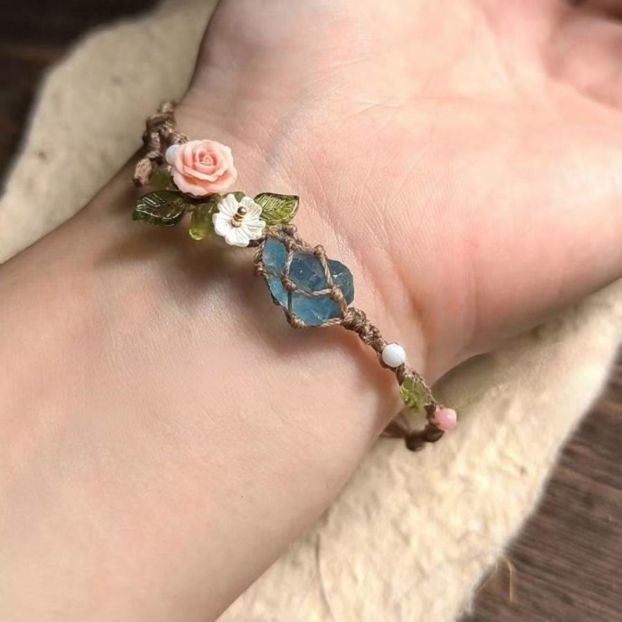 FREE Today: Handmade Bohemian Floral Natural Crystal Wildflower Coast Braided Bracelet - image 3