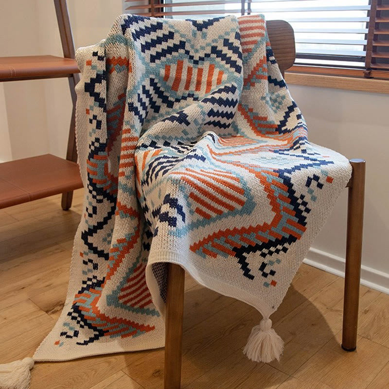 Olivenorma Bohemian Knit Tassel Throw Blanket - 150*200cm - image 1