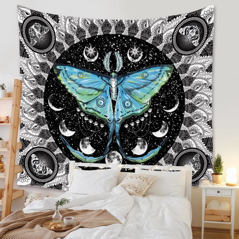 Olivenorma Mandala Digital Print Bohemian Wall Tapestry  - Night & Moth - 180*230cm - image 0