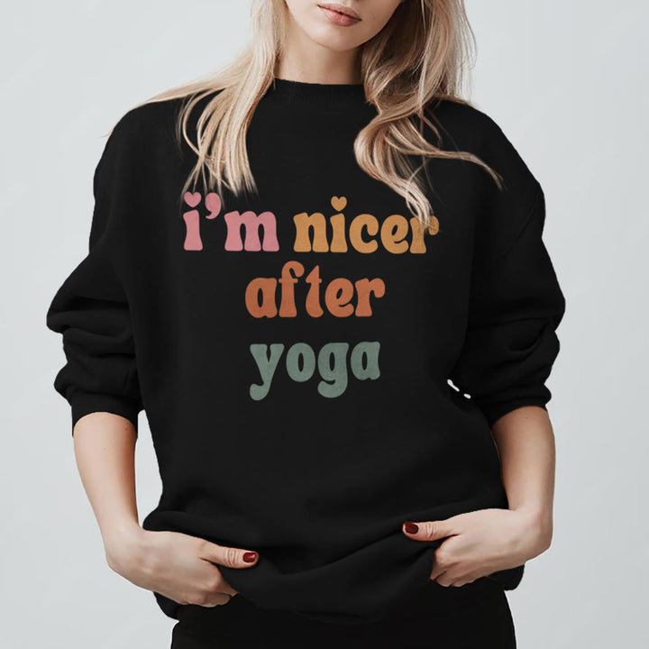 Olivenorma Nicer After Yoga Motivational Fitness Sweatshirt - Black - 2XL - image 9