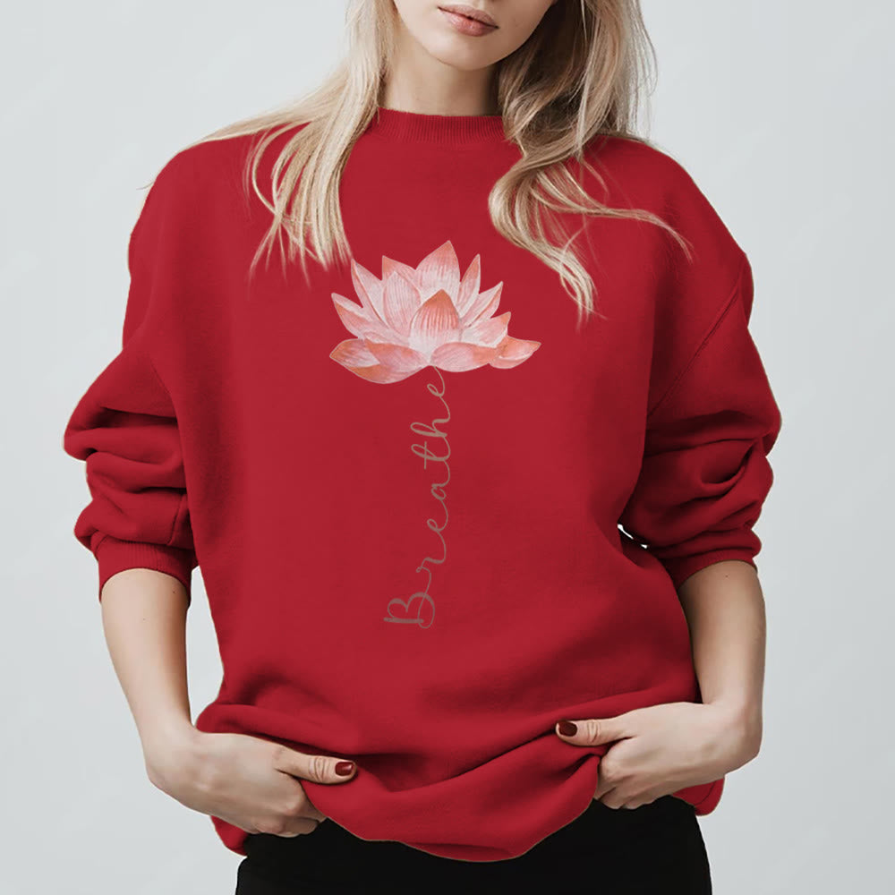 Olivenorma Red Lotus Yoga Meditation Sweatshirt - Red - 2XL - image 7