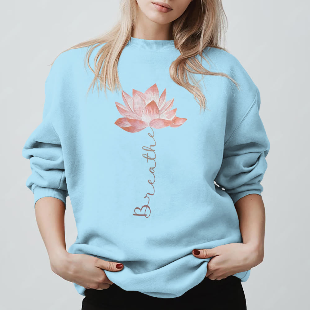Olivenorma Red Lotus Yoga Meditation Sweatshirt - Blue - 2XL - image 15