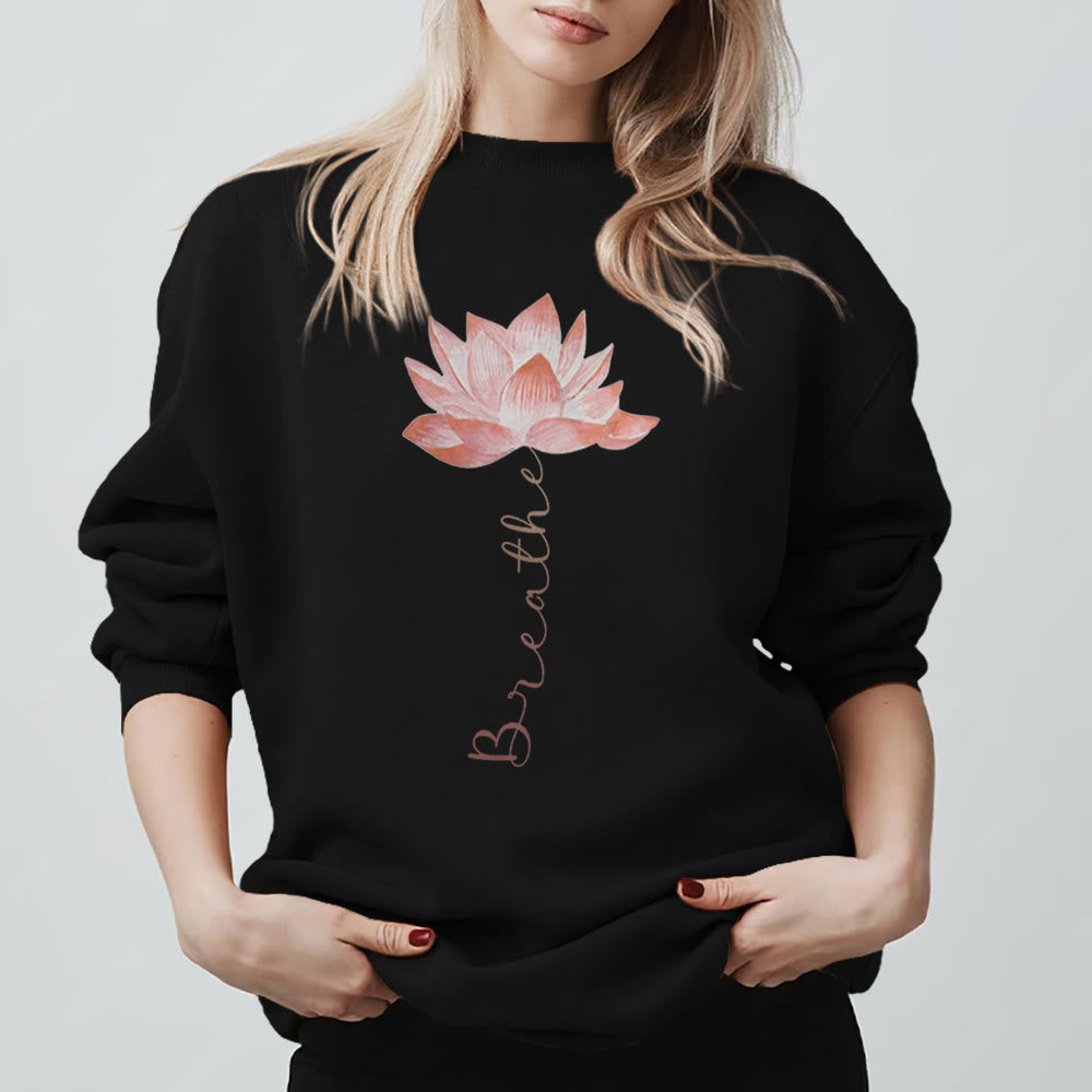 Olivenorma Red Lotus Yoga Meditation Sweatshirt - Black - 2XL - image 9