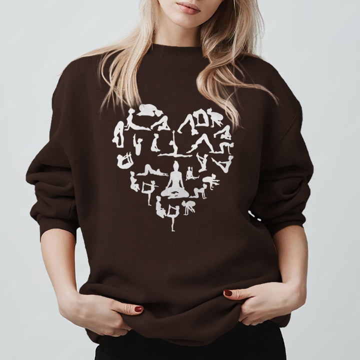 Olivenorma Heart Namaste Yoga & Meditation Sweatshirt - Brown - 2XL - image 7