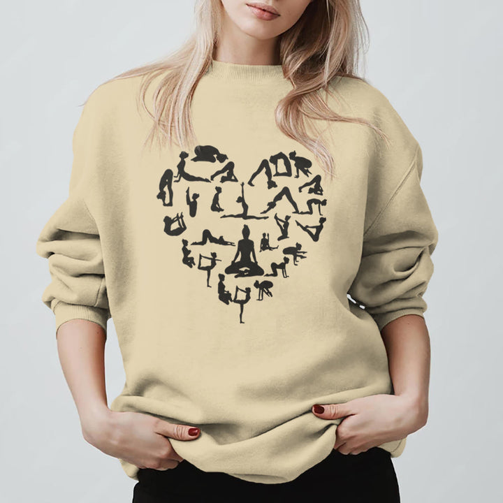 Olivenorma Heart Namaste Yoga & Meditation Sweatshirt - LightYellow - 2XL - image 5
