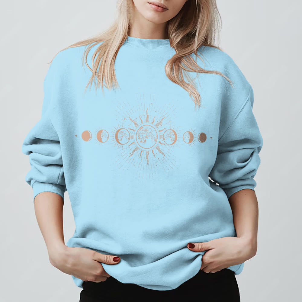 Olivenorma Celestial Moon & Sun Boho Sweatshirt - Blue - 2XL - image 15