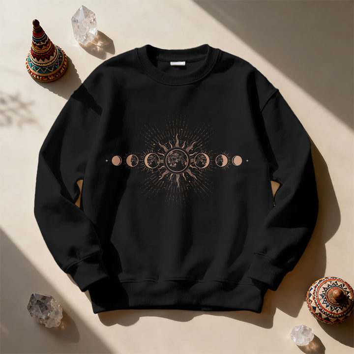 Olivenorma Celestial Moon & Sun Boho Sweatshirt - image 4